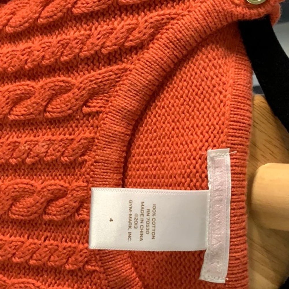 4T Janie and Jack Pink Label Sweater Dress Cable Knit Front Tie at Waist - Picture 2 of 4